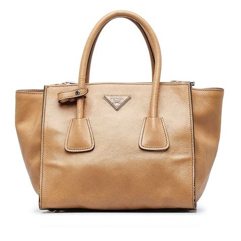 prada city calf double zip tote|Prada City Calf Grommet Medium Double Zip Tote Talco.